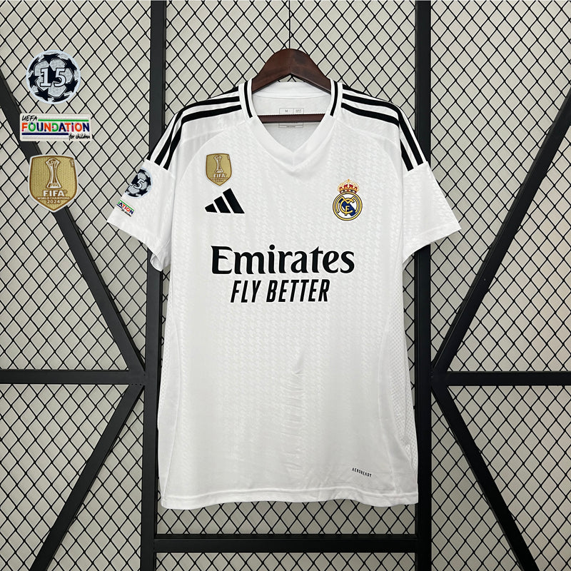 Camisa Real Madrid 24/25 + Patchs - Adidas Torcedor Masculina - Lançamento